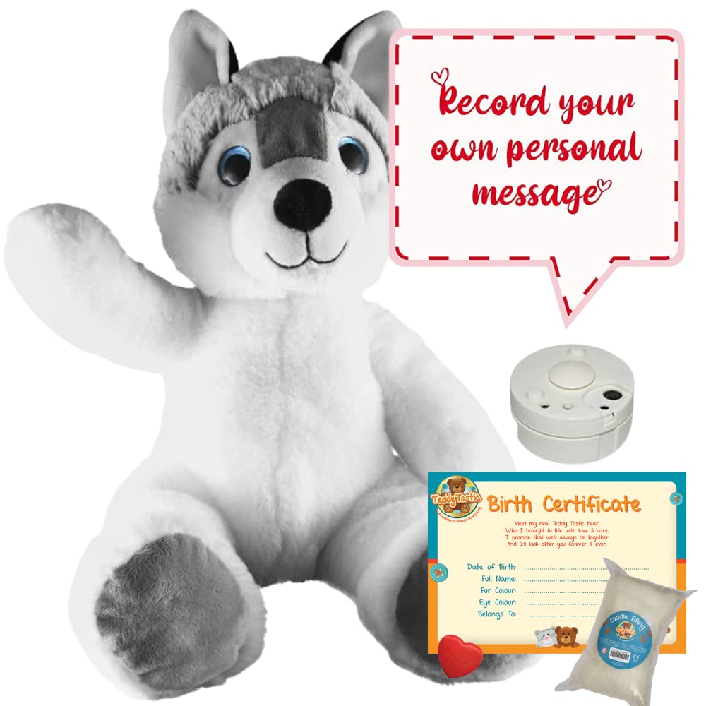Husky Teddy Bear Heartbeat Soft Toy Teddy Tastic