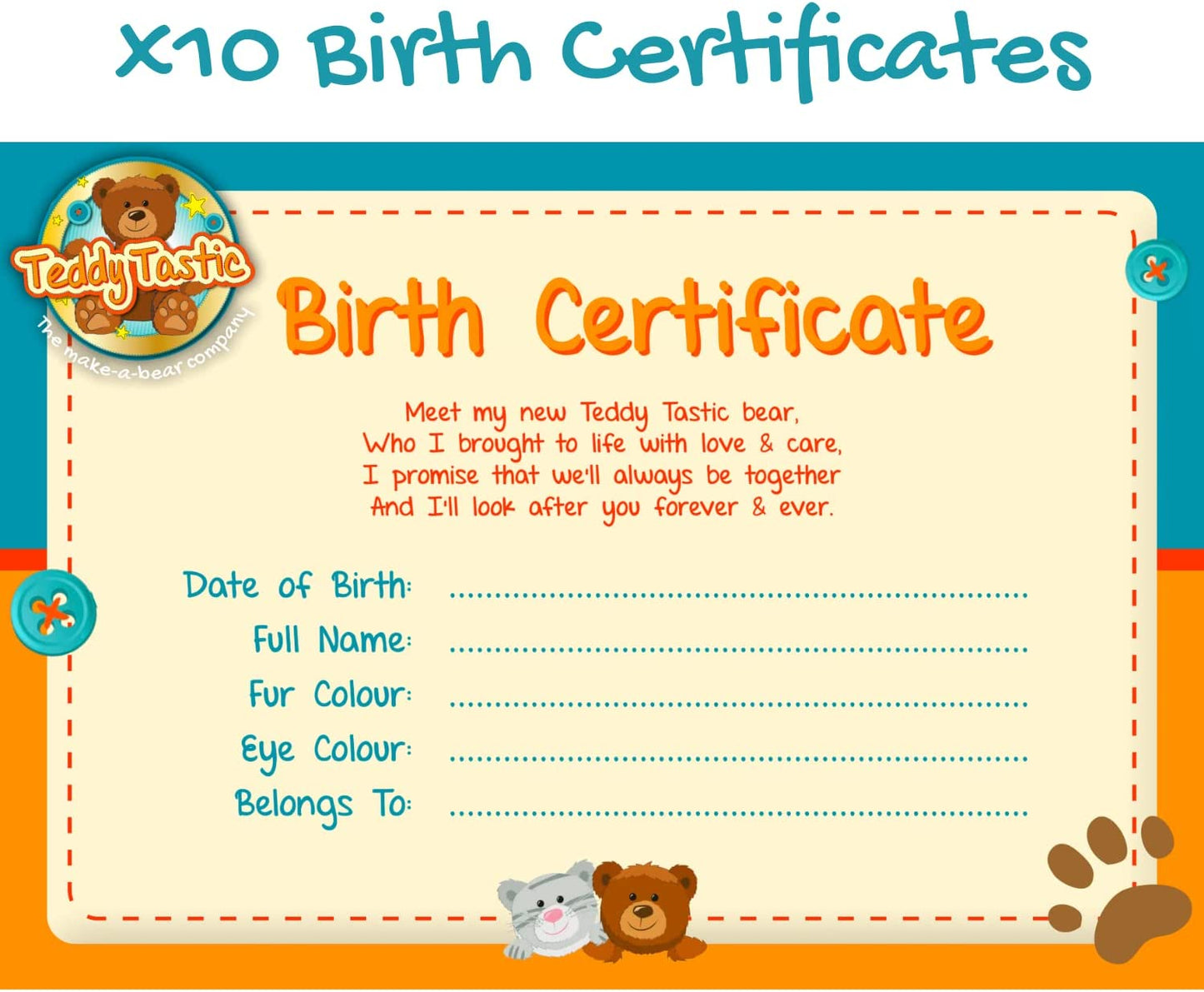 Hunter The Husky Bear x10 Party Pack