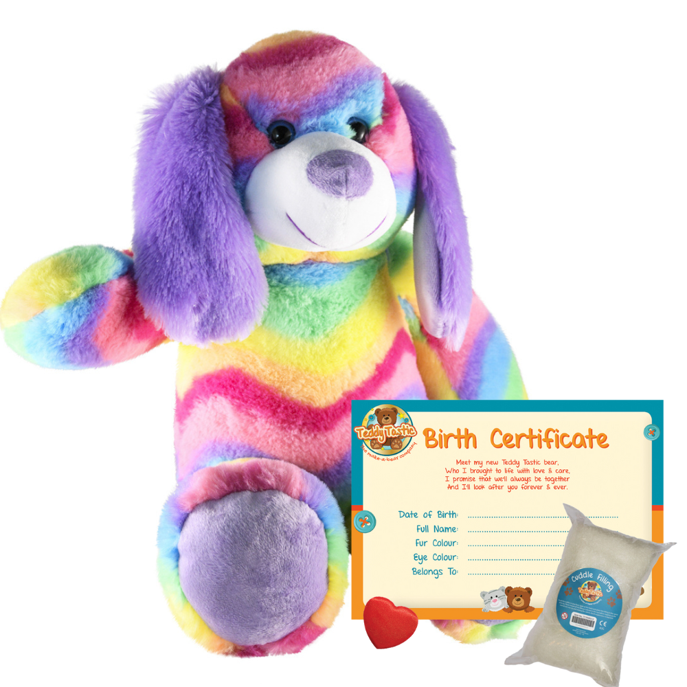 Rainbow dog stuffed outlet animal