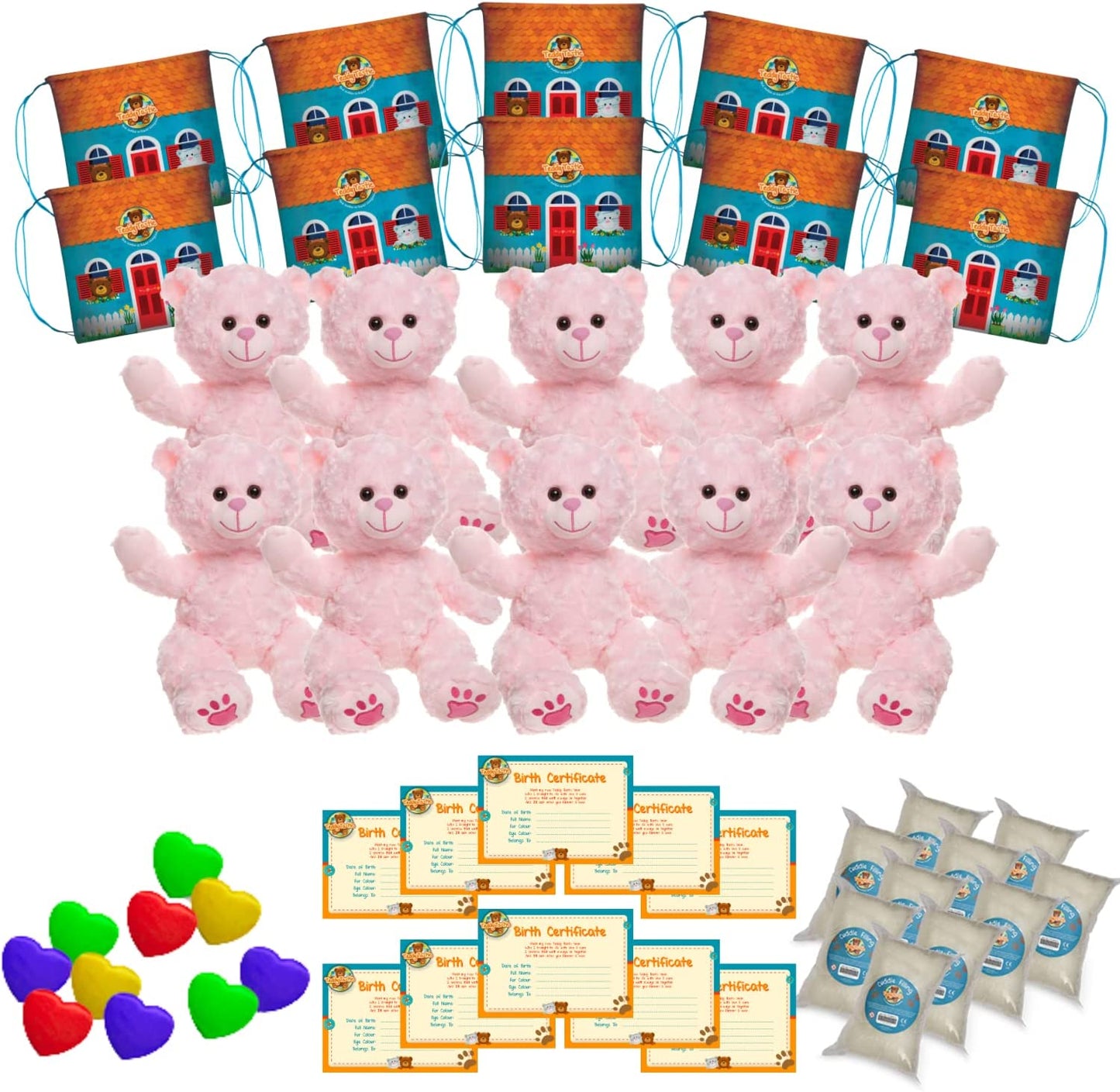 Charm The Pink Bear x10 Party Pack