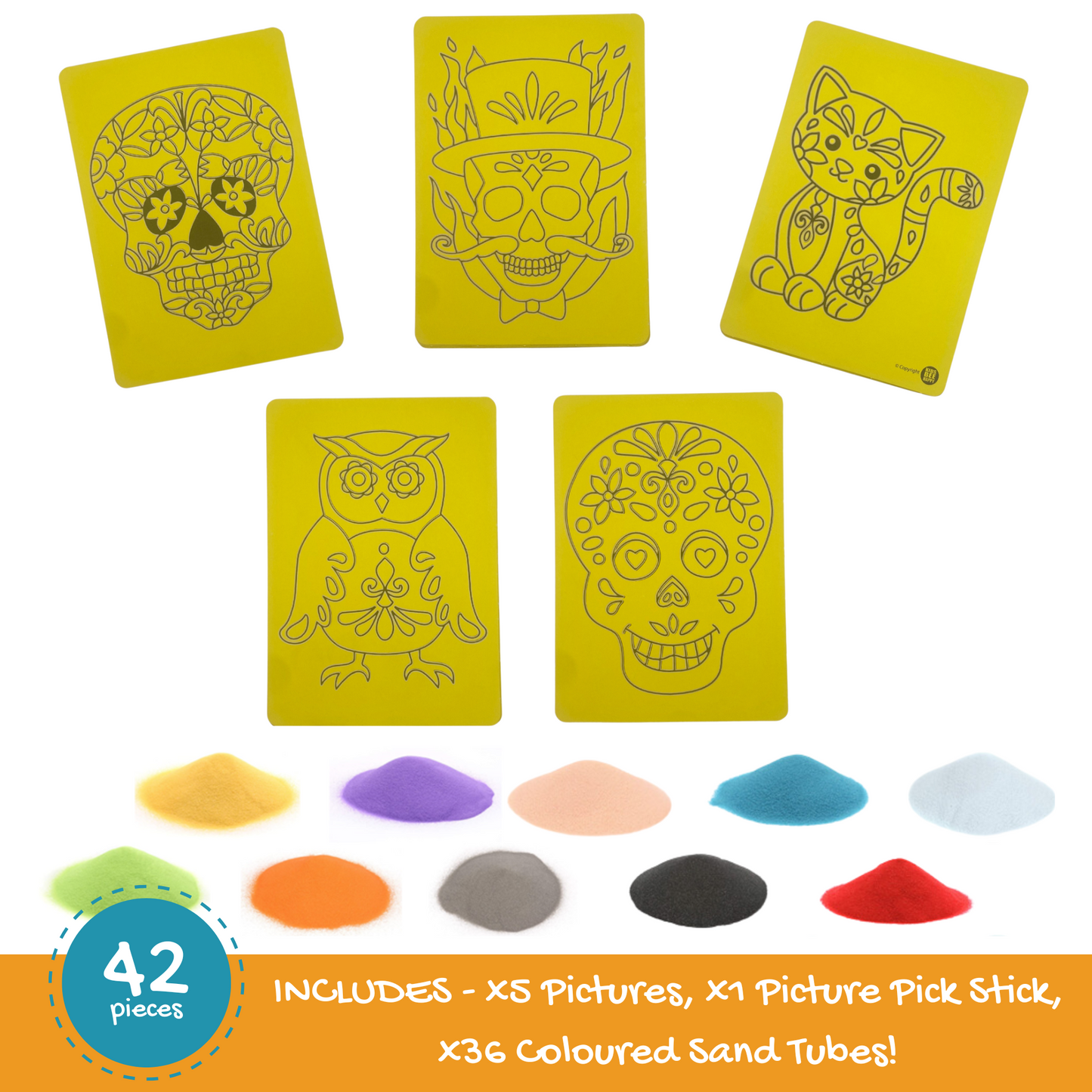 Day of The Dead Sand Art Kit Pictures & Coloured Sand