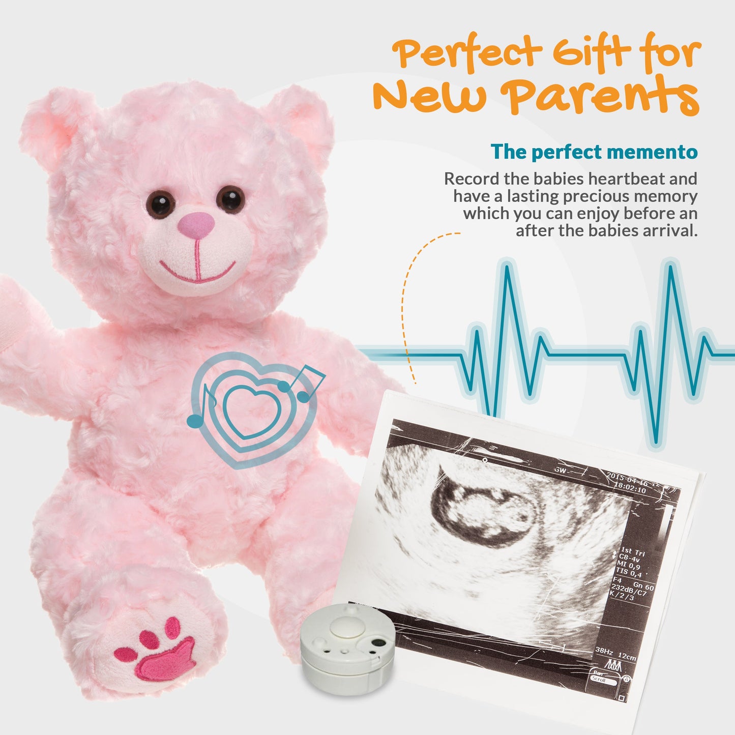 Charm Pink Bear - Heartbeat