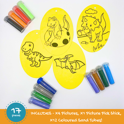 Dinosaur Sand Art Kit Pictures & Coloured Sand