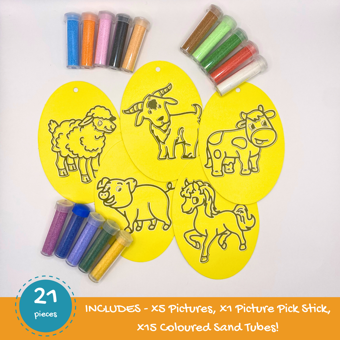 Farm Animal Sand Art Kit Pictures & Coloured Sand