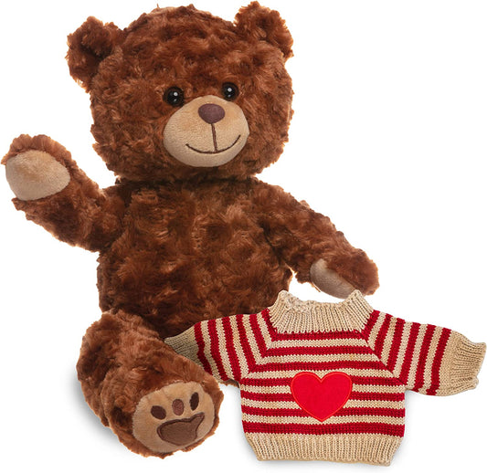 Chestnut Brown Bear & Love Heart Jumper