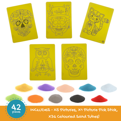 Day of The Dead Sand Art Kit Pictures & Coloured Sand