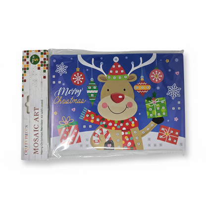 Mosaic Art Merry Christmas Reindeer Pack of 5